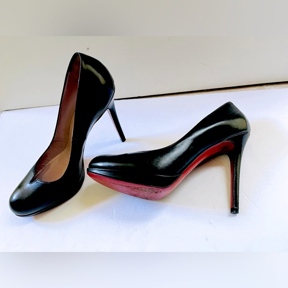 Stunning stiletto shoes shiny Black Real Leather heels pump with Platform Eur 40 - Picture 4 of 16